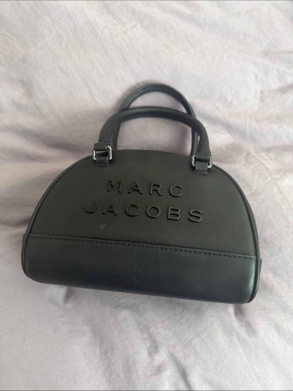 Marc Jacobs Black Dome Satchel with Embossed Logo